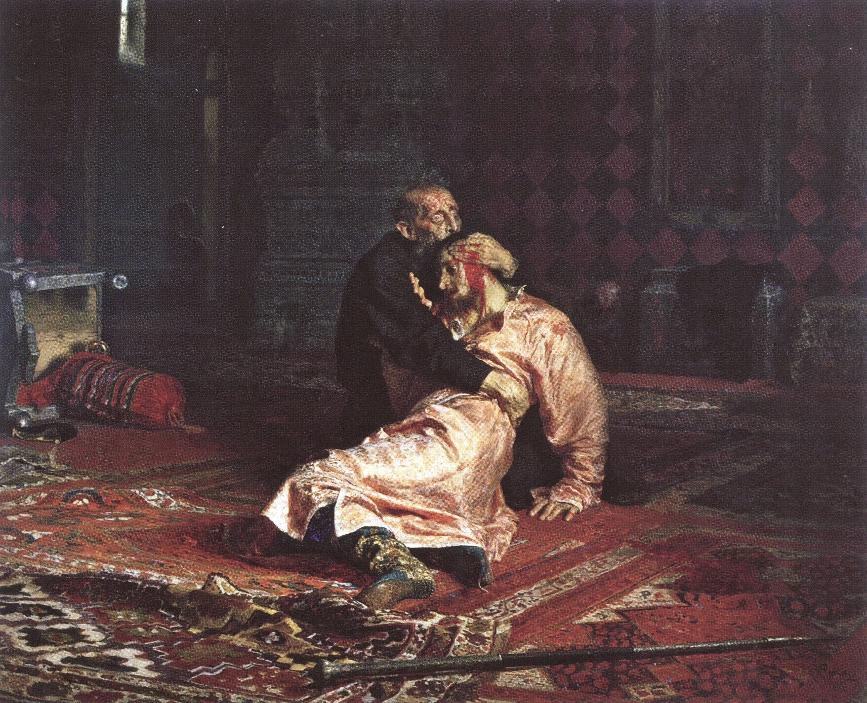 Илья Ефимович Репин. "Иван Грозный и сын его Иван 16 ноября 1581 года". 1885 год.